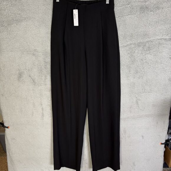 J.CREW Pants Womens 2 Black Wide Leg Pleated In Matte Casual NWT - Picture 1 of 12